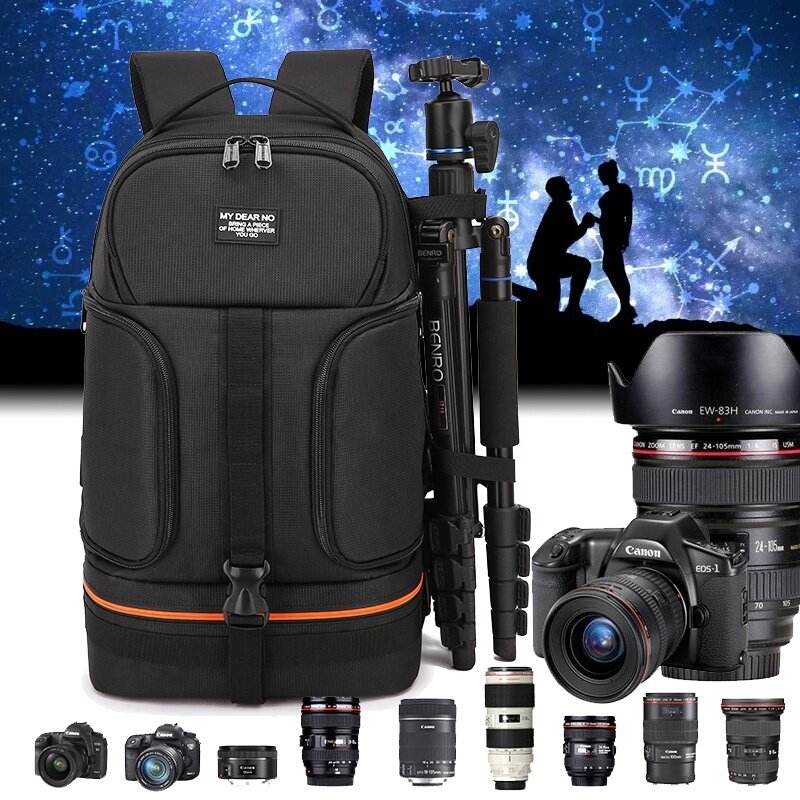 New Multi-Functional Waterproof&Anti-theft Large Capacity Dslr Camera Laptop Backpack Digital Camera Bag for All Nikon Canon Sony